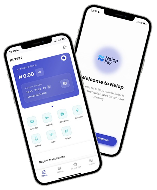 Neiop app mockups